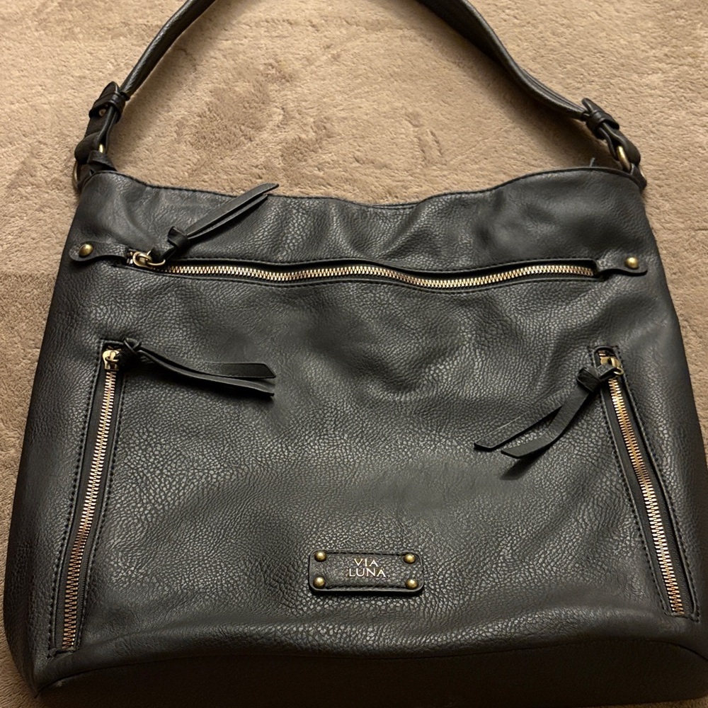 Black Leather Shoulder Bag